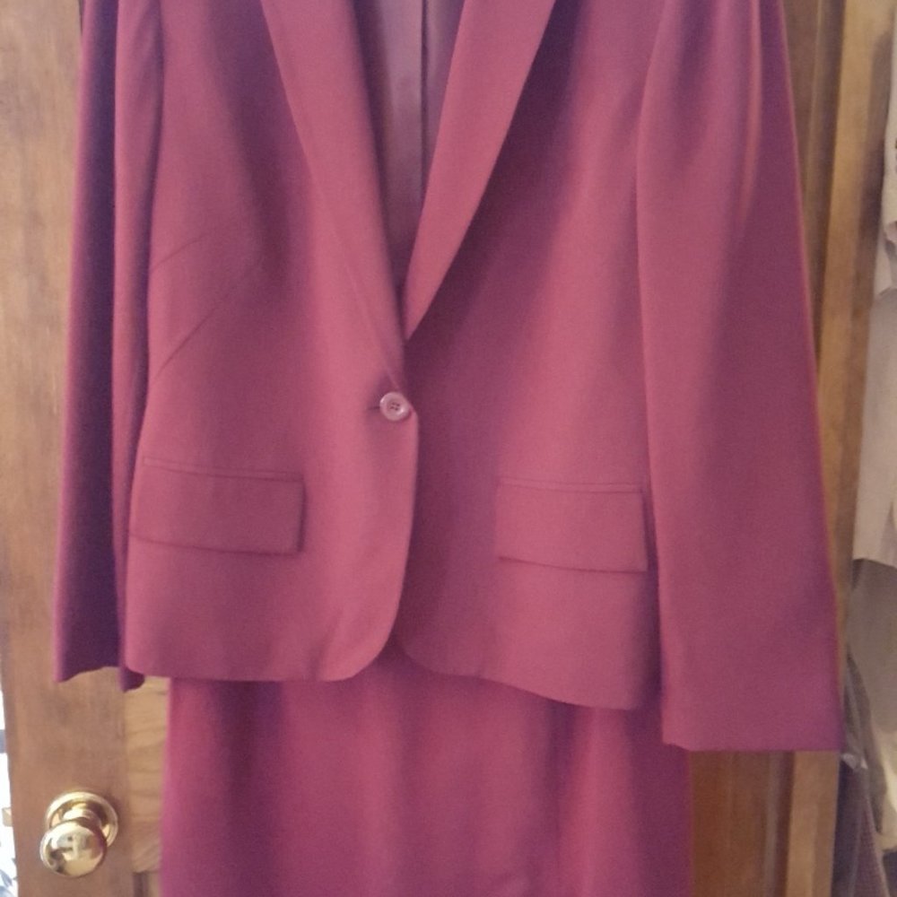 Jone New York Red Silk 2-piece Dress, Size 12